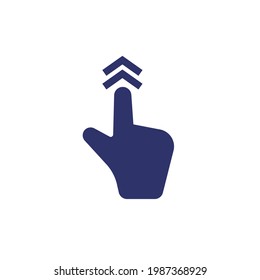 Icono de deslizar, vector de gestos de mano