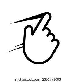 Icono de Swipe. Golpear la mano. Icono de vector de rotación. EPS 10