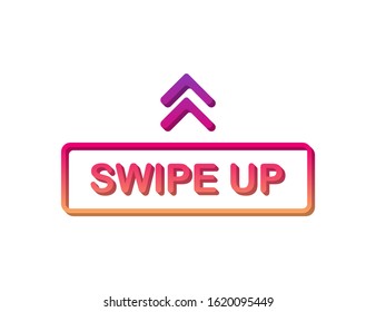 Swipe up icon isolated on background for stories design. Vector stock illustration.