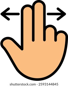 Swipe Icon Lineal Color Vector Illustration