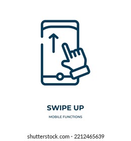 Icono de deslizar. Ilustración vectorial lineal de la colección de funciones móviles. El contorno desliza el vector de icono. Símbolo de línea delgada para uso en aplicaciones web y móviles, logotipo, medios impresos.