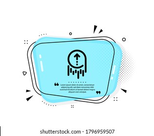 Swipe up icon. Quote speech bubble. Scrolling arrow sign. Landing page scroll symbol. Quotation marks. Classic swipe up icon. Vector