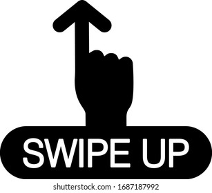 Swipe up icon. Scroll drag arrow button. Social media interface element. Vector illustration