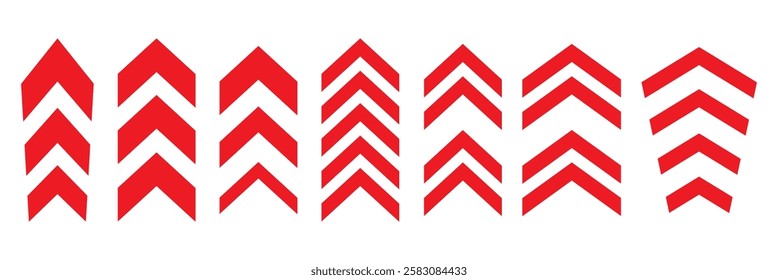 Swipe icon set. Arrow button symbol. Triangle arrow up, down, left, right. Abstract scroll icon element for social media. Move sign. Vector illustration isolated on white background.