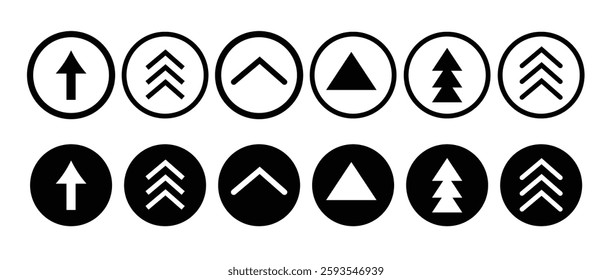 Swipe up icon set. Up arrow button symbol. Swipe Up icons for social media stories. Scroll arrow up icon sign - upload icon button, send, export icons
