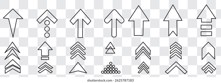 Swipe up icon set. Up arrow button symbol. Swipe Up icons for social media stories. Scroll arrow up icon sign - upload icon button, send, export icons