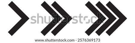 Swipe icon set. Arrow on circle button symbol. Arrow right next. Abstract scroll icon element for social media. Move sign. Vector illustration isolated on white background.
