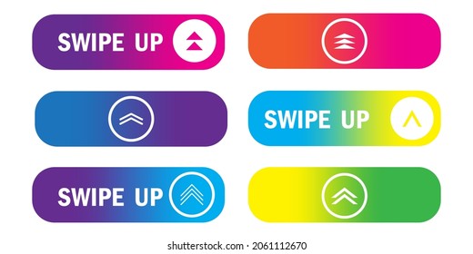 Swipe up icon set. Communication background. Social media element. Modern art design. Vector illustration. Stock image.