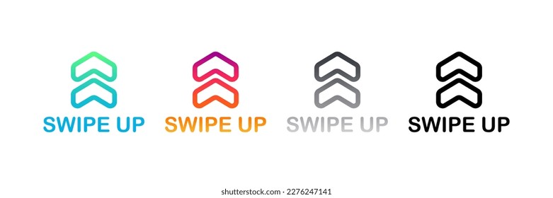Wischen Sie die Symbolmenge auf. Flat, bunt, schwimmen Sie den Hauch. Vektorsymbol.