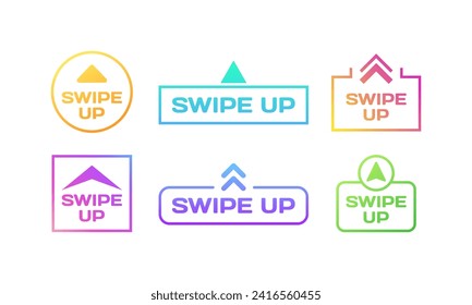 Swipe up icon set. Flat style. Vector icons