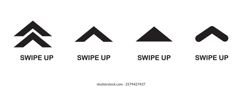 Swipe up icon set isolate on white background.