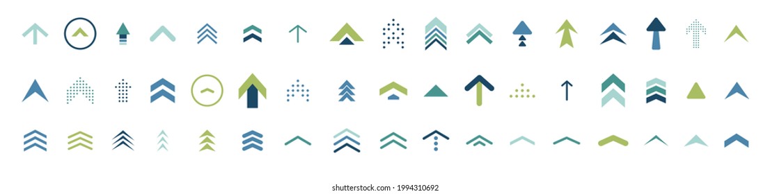 Swipe Up Icon Set. Isolated Arrows Vector Illustration. Move Up Logo