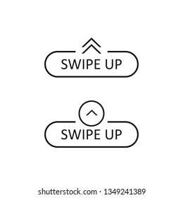 Swipe up icon set isolated on background for social media stories, scroll pictogram. Arrow up logo for blogger.