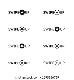 Swipe up icon set isolated on background for social media stories