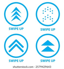 Swipe up icon set isolated on background for stories design. Vector stock illustration