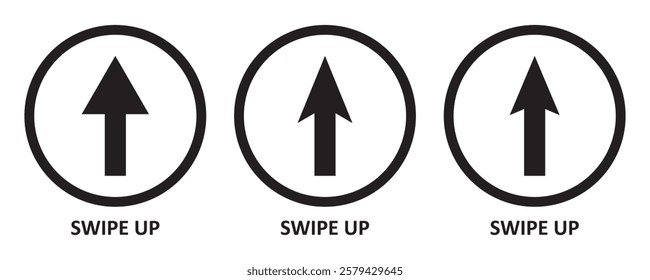 Swipe up icon set isolated on background for stories design. Vector stock illustration