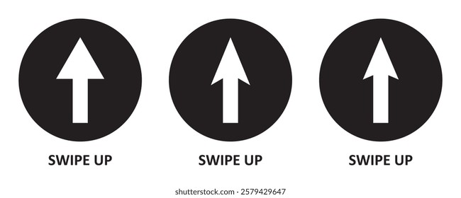 Swipe up icon set isolated on background for stories design. Vector stock illustration