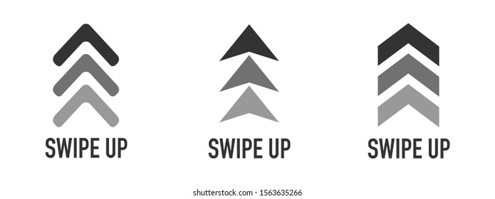 Swipe up icon set isolated for stories design blogger. Swipe up buttons set for social media. Vector illustration