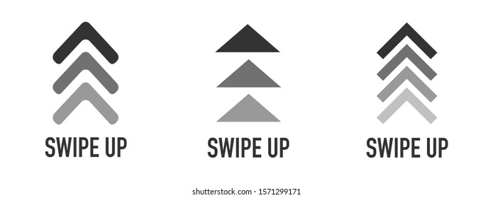 Swipe up icon set isolated for stories design. Swipe up buttons set for social media. Vector illustration