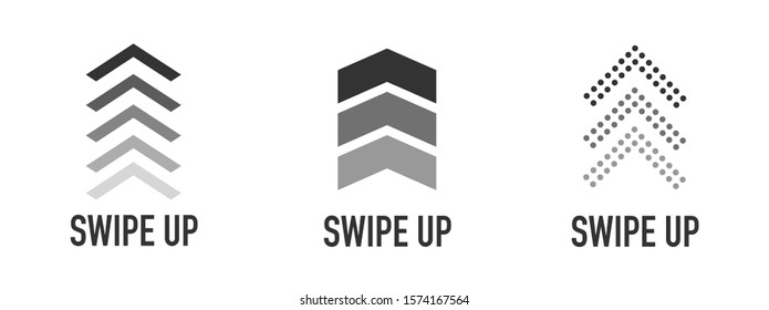 Swipe up icon set isolated for stories design blogger. Swipe up icons set for social media. Vector illustration