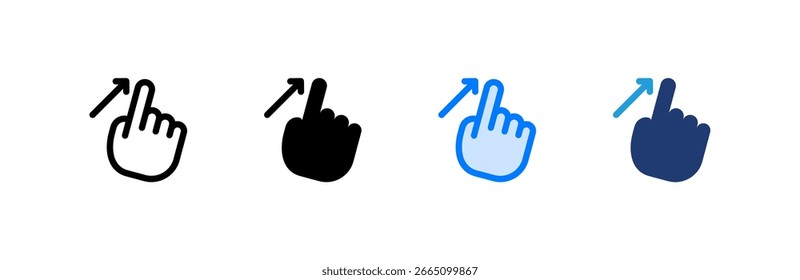 Passe o ícone para definir várias coleções de estilos. Ilustração vetorial.