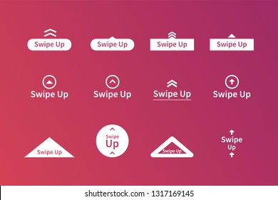 Swipe up icon set gradient style isolated background for stories design  scroll pictogram  Stories swipe button Swipe up set stories vector 