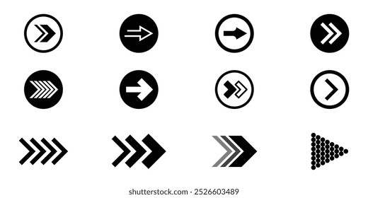 Swipe icon set. Swipe right. Swipe or slide right side icon set. Scroll screen to right side icon set.