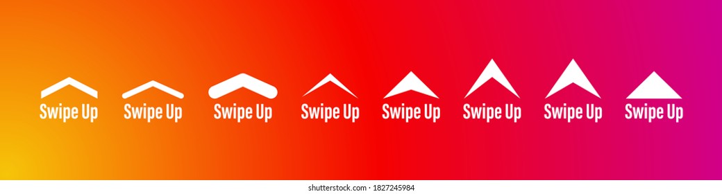 swipe up icon vector button. scroll arrow pointing up. drag to read learn more. isolated on white background. internet graphic concept. modern shape line.
