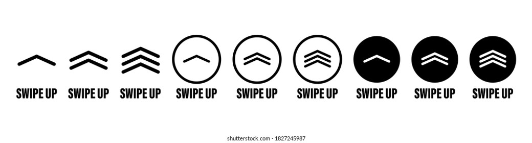 swipe up icon vector button  scroll arrow pointing up  drag to read learn more  isolated white background  internet graphic concept  modern shape line 