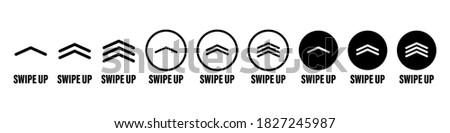 swipe up icon vector button. scroll arrow pointing up. drag to read learn more. isolated on white background. internet graphic concept. modern shape line.