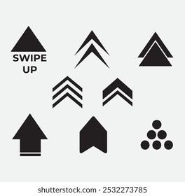 swipe up icon vector isolated on white background