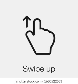 swipe up icon vector. Linear style sign for mobile concept and web design. swipe up symbol illustration. Pixel vector graphics - Vector.