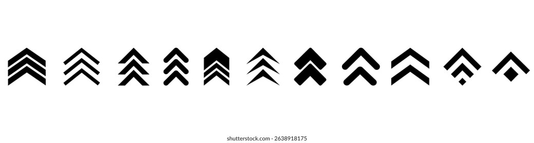 Swipe icon vector set. Scroll illustration sign collection. Arrow symbol. Arrow up web icons. Swipe symbols for web and mobile app.