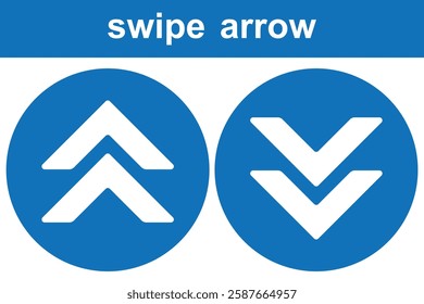 Swipe up icons. Swipe down vector icon. Swipe, scroll buttons set. Swipe arrow icons, Vector illustration