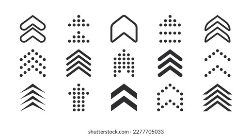 Swipe icons set. Up arrow button symbols. Scrolling, slide icons. Vector scalable graphics
