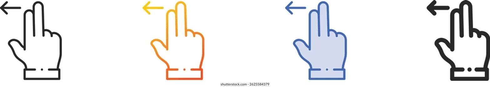 swipe icon.Thin Linear, Gradient, Blue Stroke and bold Style Design Isolated On White Background