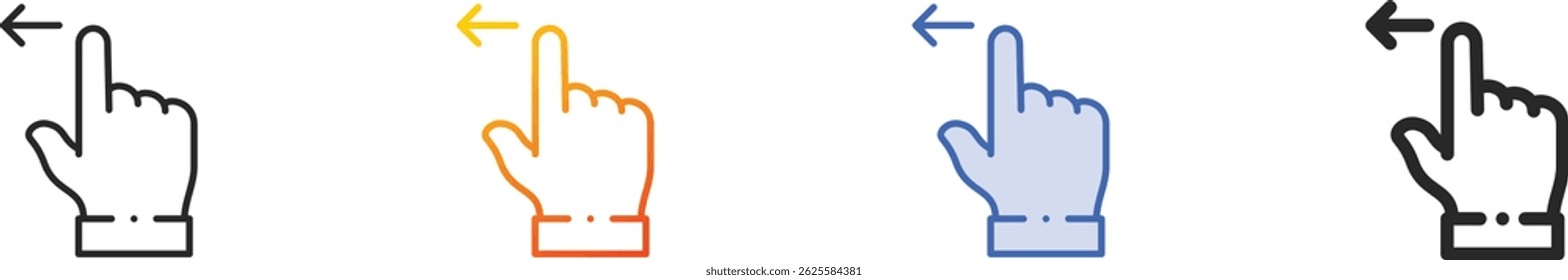swipe icon.Thin Linear, Gradient, Blue Stroke and bold Style Design Isolated On White Background
