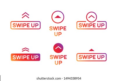Swipe Up Insta Story Icon. Scroll Arrow Drag Button, Social Media Interface Action Icon.