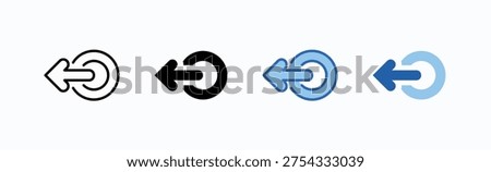 Swipe Left Arrow Icon Sheet Multiple Style Collection Isolated Vector