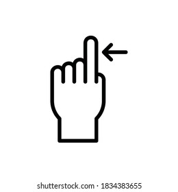 Swipe Left, Gesture Icon Logo Illustration Vector Isolated. Hand Sign and Gesture Icon-Set. Suitable for Web Design, Logo, App, and UI. Editable Stroke and Pixel Perfect. EPS 10.