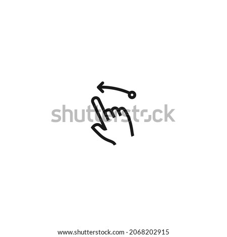 swipe left hand gesture black icon, isolated white background