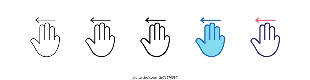 Deslice El Icono Izquierdo En 5 Estilos Diferentes Establecer Colección.