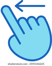 Swipe Left Icon Blue Vector Illustration