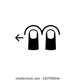 Swipe Left Icon. Finger's Gesture Illustration As A Simple Vector Sign & Trendy Symbol for Design and Websites, Presentation or Mobile Application.