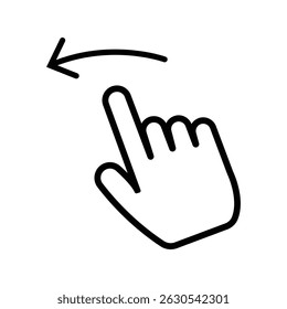 Swipe Left icon, Hand swipe left icon vector illustration. Screen swipe sign.