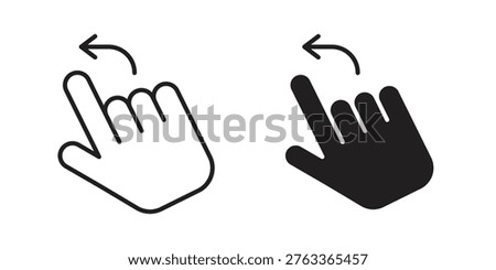 Swipe Left icon set. black Illustration for graphic and web design.