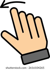 Swipe Left Line Filled Vector Icon Design