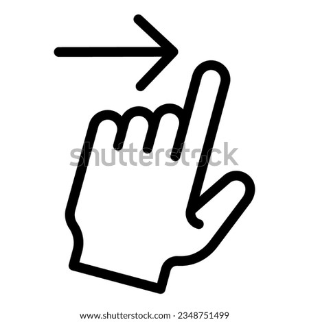 Swipe left line icon. Flick left vector illustration isolated on white. Gesture outline style designed for and app. Eps 10.