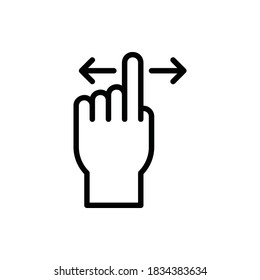 Swipe Left and Right, Gesture Icon Logo Illustration Vector Isolated. Hand Sign and Gesture Icon-Set. Suitable for Web Design, Logo, App, and UI. Editable Stroke and Pixel Perfect. EPS 10.