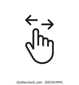 Swipe Left And Right Hand Gesture Line Art Vector Icon For Websites